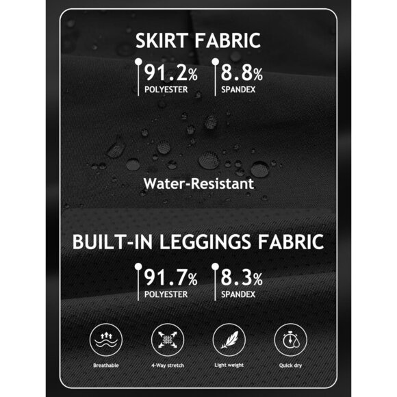 MoFiz Womens 18" Hiking Cargo Skort Athletic Skirt High Waist Golf Dressy Casual - Picture 3 of 7